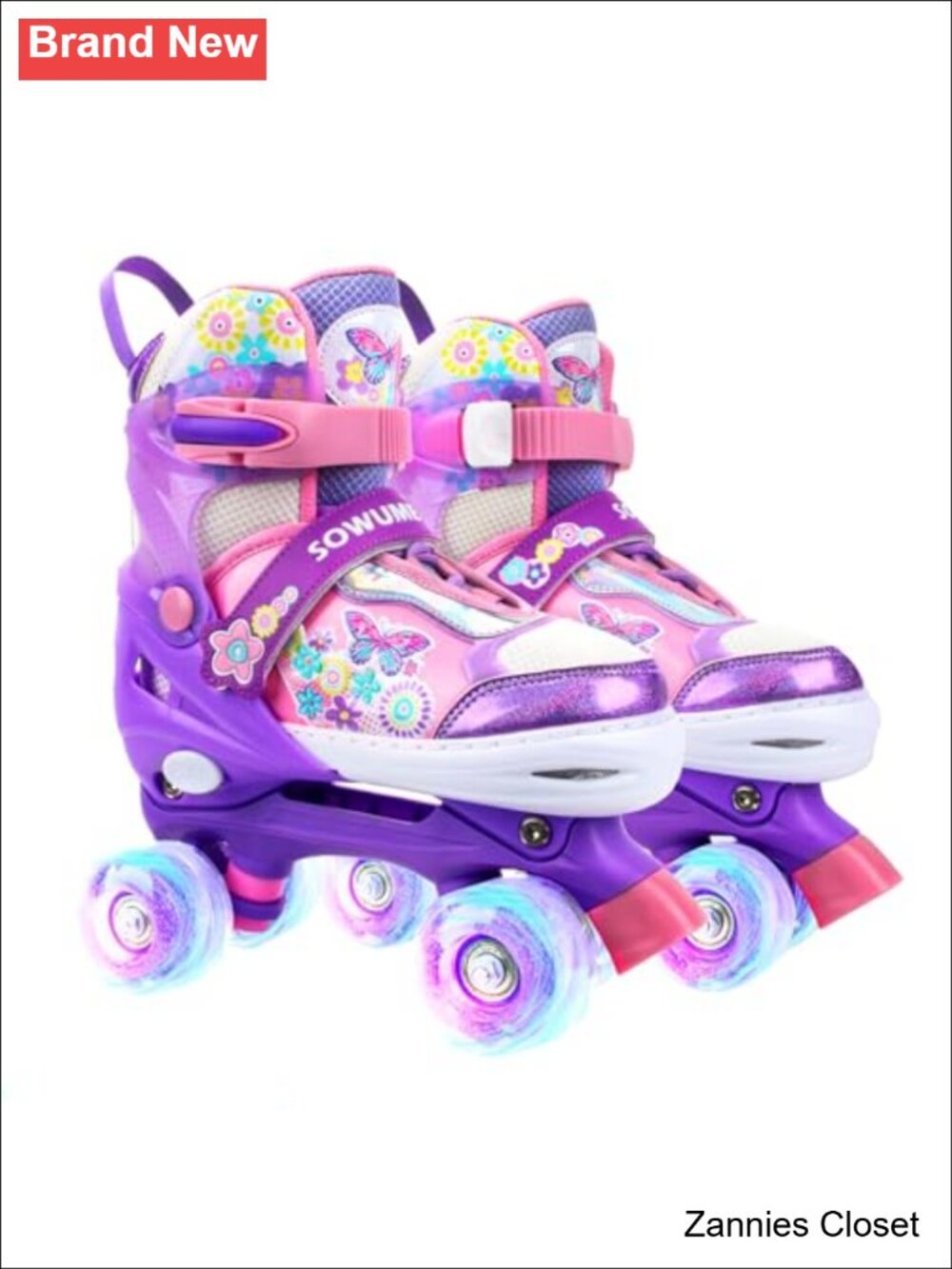 ✨ Adjustable Roller Skates for Girls & Kids with Light Up Wheels